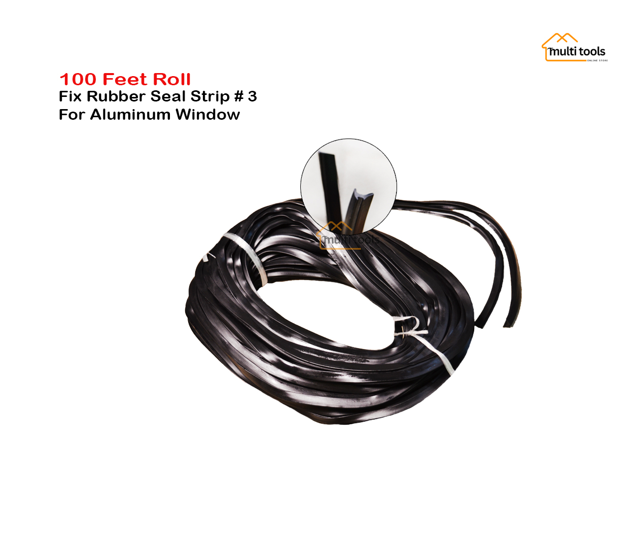 (100 Ft Roll) No-3 Rubber Seal Strip For Aluminum Window Glass